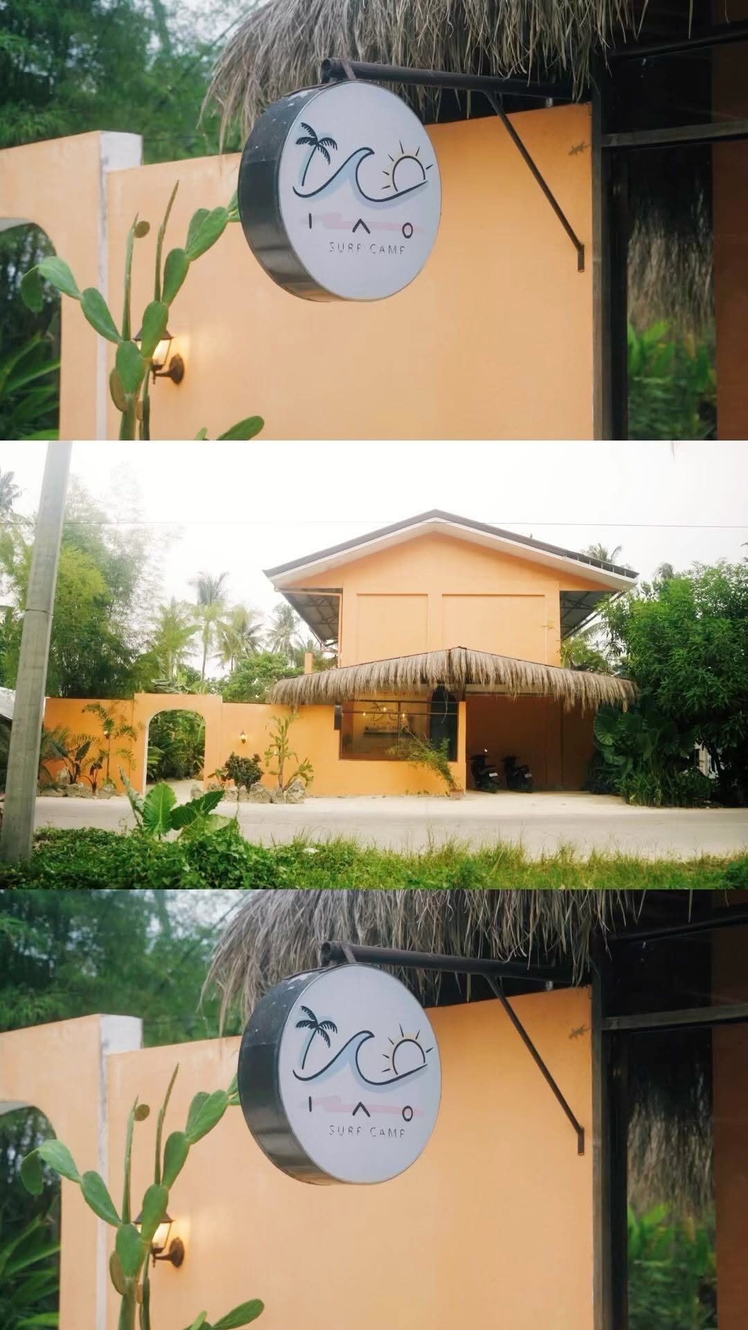 IAO Surf Camp exterior signage and building